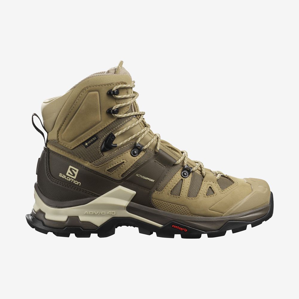 SALOMON QUEST 4 GORE-TEX Philippines - Men's Hiking Boots - Khaki | 324678-CKU